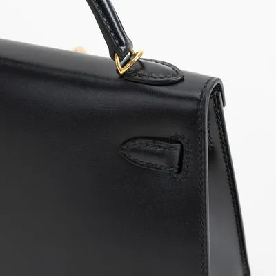 MINI KELLY II (20) BLACK BOX CALF LEATHER WITH GOLD HARDWARE (GHW) - 6