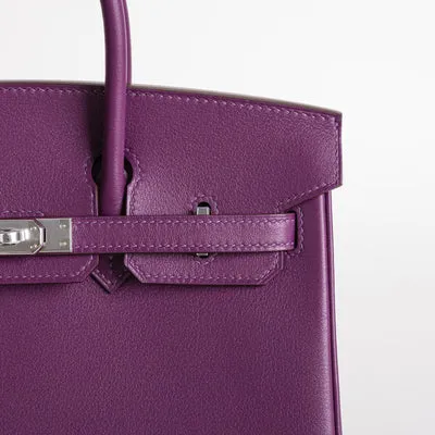 BIRKIN 25 SWIFT LEATHER ANEMONE WITH PALLADIUM HARDWARE (PHW) - 4
