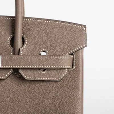BIRKIN 30 TOGO LEATHER ETOUPE WITH PALLADIUM HARDWARE (PHW) - 4
