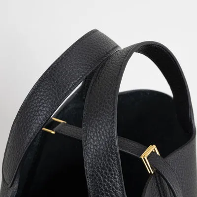 PICOTIN 18 LOCK CLEMENCE LEATHER NOIR (BLACK) WITH GOLD HARDWARE (GHW) - 5