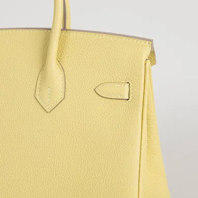 BIRKIN 25 TOGO LEATHER JAUNE POUSSIN WITH PALLADIUM HARDWARE (PHW) - 6