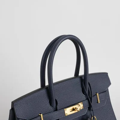 BIRKIN 30 TOGO LEATHER BLEU NUIT WITH GOLD HARDWARE (GHW) - 5