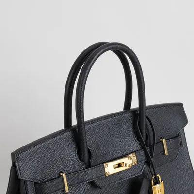 BIRKIN 30 EPSOM LEATHER NOIR (BLACK) WITH GOLD HARDWARE (GHW) - 5