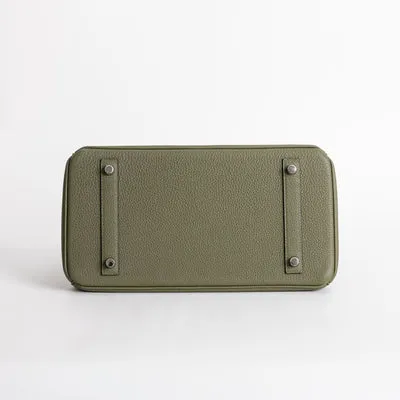 BIRKIN 30 TOGO LEATHER VERT OLIVE WITH PALLADIUM HARDWARE (PHW) - 6