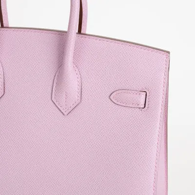 BIRKIN 25 EPSOM LEATHER (SELLIER SHAPE) MAUVE SYLVESTRE WITH PALLADIUM HARDWARE (PHW) - 6