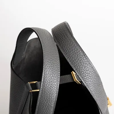 PICOTIN 18 LOCK CLEMENCE LEATHER GRIS MEYER WITH GOLD HARDWARE (GHW) - 5