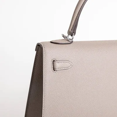 KELLY 25 EPSOM LEATHER GRIS ASPHALTE WITH PALLADIUM HARDWARE (PHW) - 4