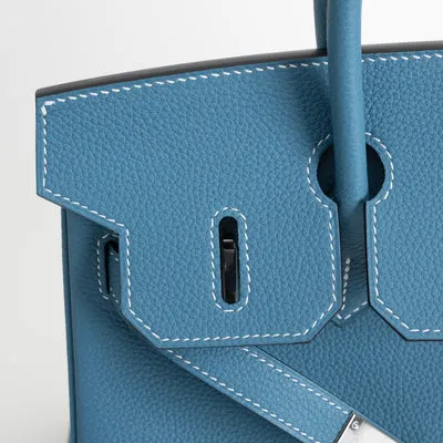 BIRKIN 30 TOGO LEATHER BLEU JEAN WITH PALLADIUM HARDWARE (PHW) - 5