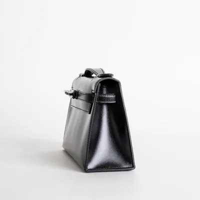 KELLY POCHETTE SO BLACK BOX CALF LEATHER WITH PVD BLACK HARDWARE (LIMITED) - 3