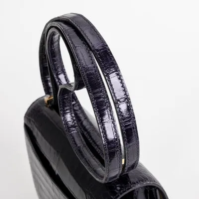 CONSTANCE 18 (MINI) SHINY MISSISSIPPIENSIS ALLIGATOR LEATHER NOIR (BLACK) WITH GOLD HARDWARE (GHW) - 6