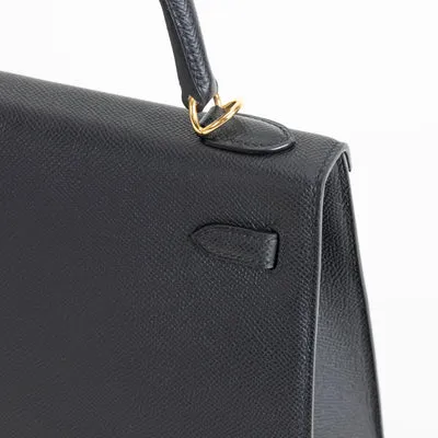 KELLY 25 EPSOM LEATHER NOIR (BLACK) WITH GOLD HARDWARE (GHW) - 5