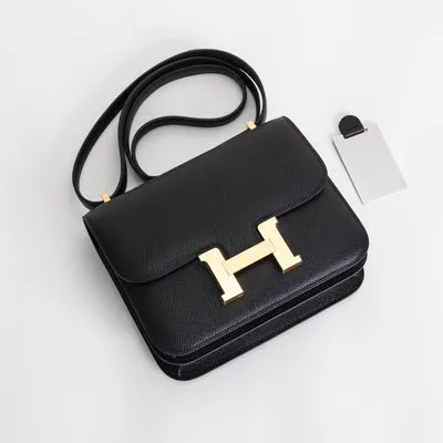 CONSTANCE 18 (MINI) EPSOM LEATHER NOIR (BLACK) WITH GOLD HARDWARE (GHW) - 4