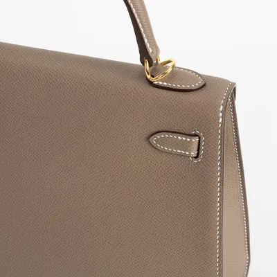KELLY 25 EPSOM LEATHER ETOUPE WITH GOLD HARDWARE (GHW) - 5