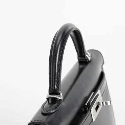 MINI KELLY II (20) BLACK BOX CALF LEATHER WITH PALLADIUM HARDWARE (PHW) - 4