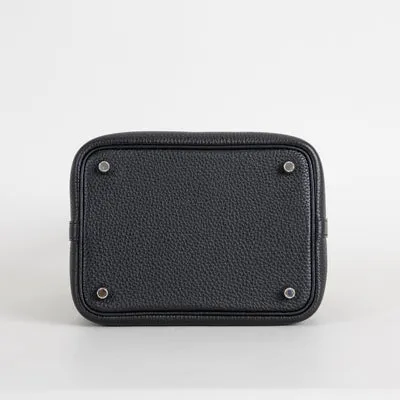 PICOTIN 18 LOCK CLEMENCE LEATHER NOIR (BLACK) WITH PALLADIUM HARDWARE (PHW) - 6