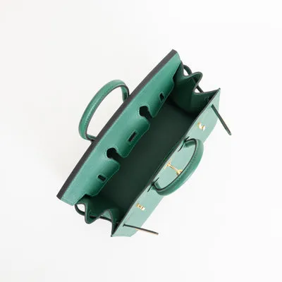 BIRKIN 25 EPSOM LEATHER (SELLIER SHAPE) VERT MOYEN WITH GOLD HARDWARE (GHW) - 4