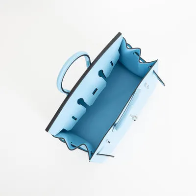BIRKIN 25 EPSOM LEATHER (SELLIER SHAPE) CELESTE WITH PALLADIUM HARDWARE (PHW) - 4