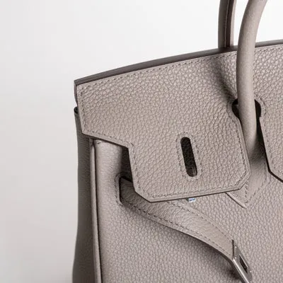 BIRKIN 25 TOGO LEATHER GRIS ASPHALTE WITH PALLADIUM HARDWARE (PHW) - 4