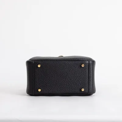 MINI LINDY 20 CLEMENCE LEATHER NOIR (BLACK) WITH GOLD HARDWARE (GHW) - 6