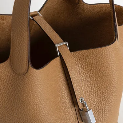 PICOTIN 22 LOCK CLEMENCE LEATHER BISCUIT WITH PALLADIUM HARDWARE (PHW) - 5