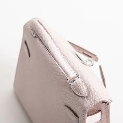 MINI KELLY II (20) EPSOM LEATHER MAUVE PALE WITH PALLADIUM HARDWARE (PHW) - 3