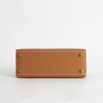 KELLY 25 EPSOM LEATHER GOLD WITH GOLD HARDWARE (GHW) - 6