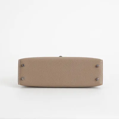 MINI KELLY II (20) EPSOM LEATHER ETOUPE WITH PALLADIUM HARDWARE (PHW) - 7