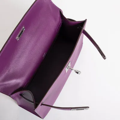 KELLY POCHETTE SWIFT LEATHER ANEMONE WITH PALLADIUM HARDWARE (PHW) - 3