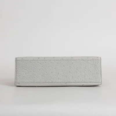KELLY POCHETTE OSTRICH LEATHER GRIS PERLE WITH PALLADIUM HARDWARE (PHW) - 7