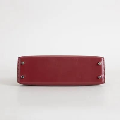 MINI KELLY II (20) BOX CALF LEATHER ROUGE H WITH PALLADIUM HARDWARE (PHW) - 6