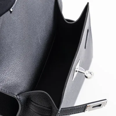 KELLY DESORDRE EPSOM LEATHER NOIR (BLACK) WITH PALLADIUM HARDWARE (PHW) - 3