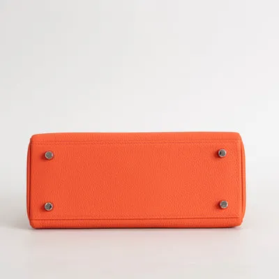 KELLY 25 TOGO LEATHER FEU ORANGE WITH PALLADIUM HARDWARE (PHW) - 7