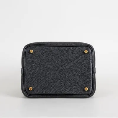 PICOTIN 18 LOCK CLEMENCE LEATHER NOIR (BLACK) WITH GOLD HARDWARE (GHW) - 7