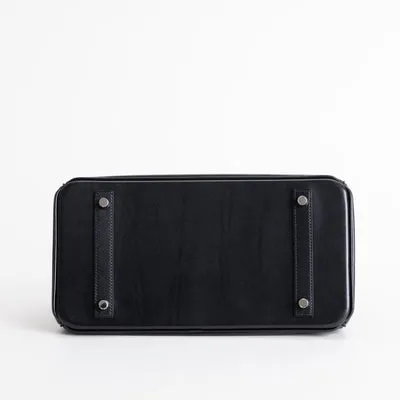BIRKIN 30 BLACK BOX CALF LEATHER WITH PALLADIUM HARDWARE (PHW) - 5