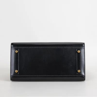 BIRKIN 30 (SELLIER SHAPE) BLACK BOX CALF LEATHER WITH GOLD HARDWARE (GHW) - 6