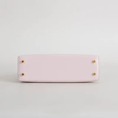 MINI KELLY II (20) CHEVRE LEATHER ROSE DARLING WITH GOLD HARDWARE (GHW) - 7