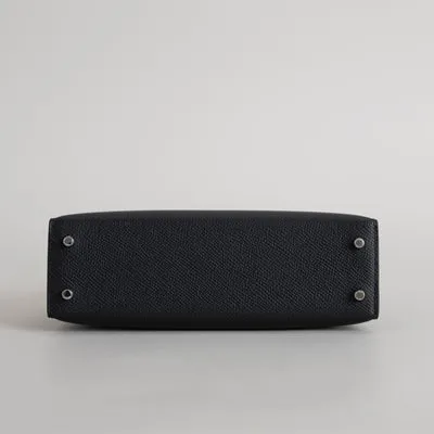 MINI KELLY II (20) TOUCH SHINY MISSISSIPPIENSIS ALLIGATOR LEATHER & EPSOM LEATHER NOIR (BLACK) WITH PALLADIUM HARDWARE (PHW) - 6