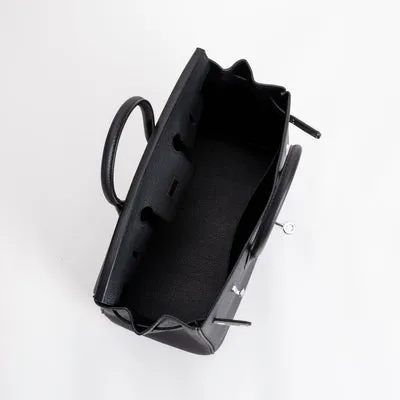 BIRKIN 25 TOGO LEATHER NOIR (BLACK) WITH PALLADIUM HARDWARE (PHW) - 4