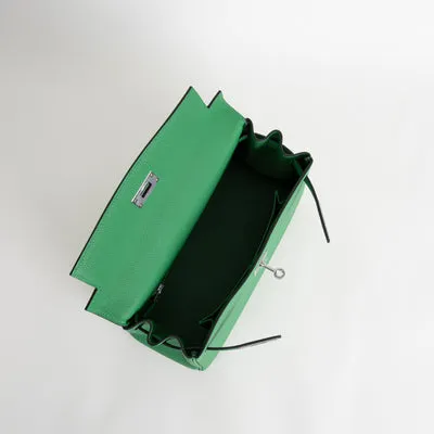 KELLY 28 TOGO LEATHER BAMBOO (GREEN) WITH PALLADIUM HARDWARE (PHW) - 4