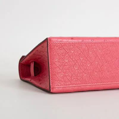 KELLY POCHETTE OSTRICH LEATHER ROSE TYRIEN WITH GOLD HARDWARE (GHW) - 6