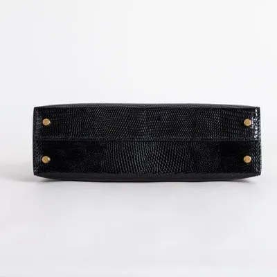 MINI KELLY II (20) LIZARD LEATHER NOIR (BLACK) WITH GOLD HARDWARE (GHW) - 6