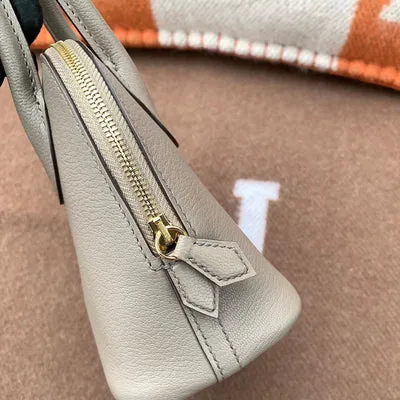 MINI BOLIDE CHEVRE LEATHER GRIS ASPHALTE WITH GOLD HARDWARE (GHW) - 4