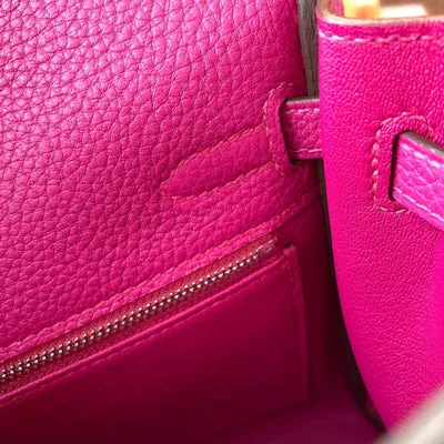 KELLY 25 TOGO LEATHER ROSE POURPRE WITH PALLADIUM HARDWARE (PHW) - 3