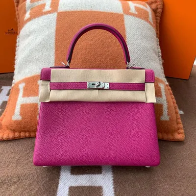 KELLY 25 TOGO LEATHER ROSE POURPRE WITH PALLADIUM HARDWARE (PHW) - 1