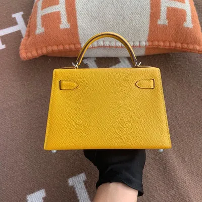 MINI KELLY II (20) EPSOM LEATHER JAUNE AMBRE WITH PALLADIUM HARDWARE (PHW) - 2