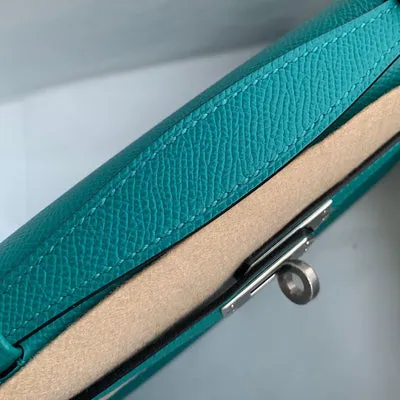 KELLY POCHETTE EPSOM LEATHER VERT VERONE WITH PALLADIUM HARDWARE (PHW) - 4