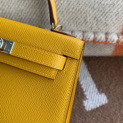 MINI KELLY II (20) EPSOM LEATHER JAUNE AMBRE WITH PALLADIUM HARDWARE (PHW) - 4