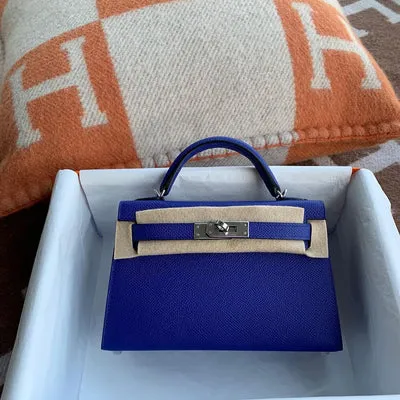 MINI KELLY II (20) EPSOM LEATHER BLEU ELECTRIQUE WITH PALLADIUM HARDWARE (PHW) - 1
