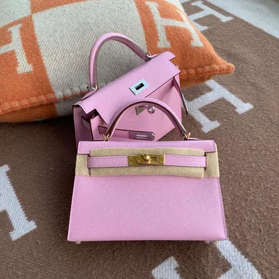 MINI KELLY II (20) EPSOM LEATHER MAUVE SYLVESTRE WITH GOLD HARDWARE (GHW) - 1