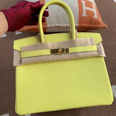BIRKIN 30 EPSOM LEATHER LIME WITH GOLD HARDWARE (GHW) - 1